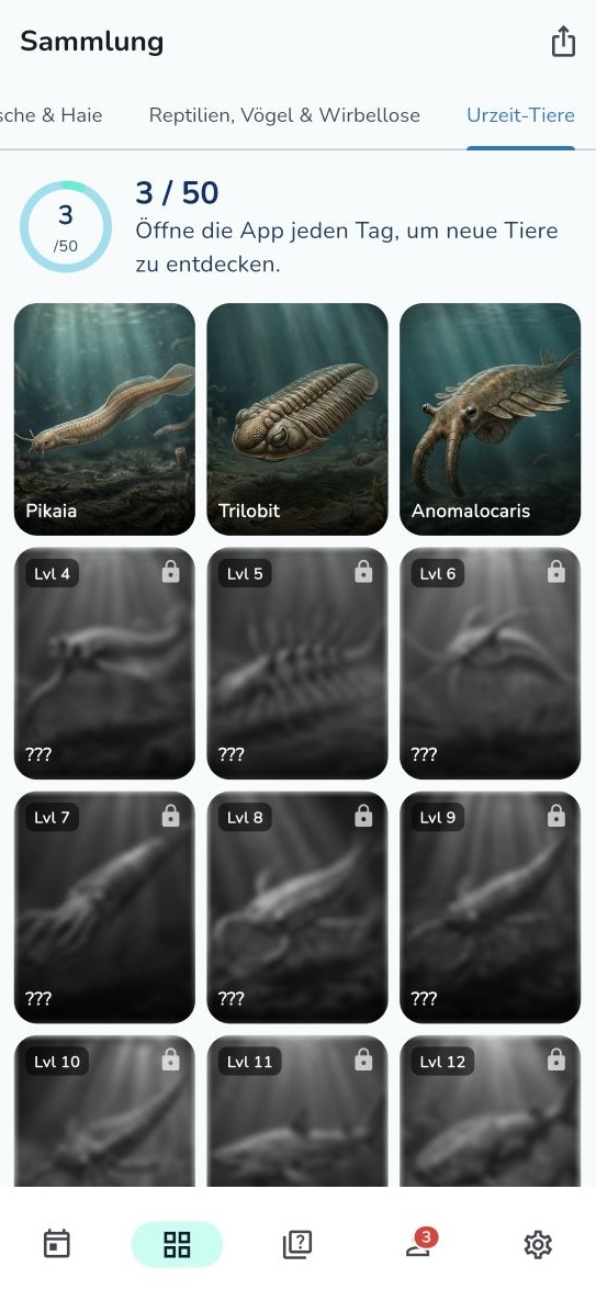 Ocean Insight —Sammlung mit Urzeit-Trophäen: Pikaia, Trilobit und Anomalocaris freigeschaltet